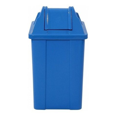 Cesto Quadrado Com Tampa Vai-vem 100 Litros:Azul