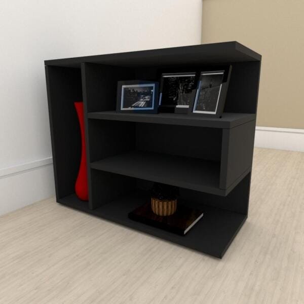 kit com 2 Mesa de cabeceira simples em mdf Preto - 1