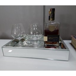 Bandeja em Vidro Prata 4mm 20x30 Parede Dupla Revestida com Eva. - 1