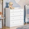 Cômoda com Trocador e 4 Gaveta Branco Branco - 2