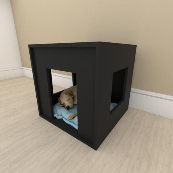 Mesa de cabeceira bercinho para cachorro em mdf Preto - 1