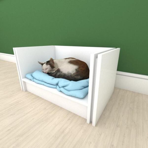 Mesa de cabeceira camapet para Gato em mdf Branco - 1