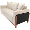 Ver imagem 4 de Sofá 03 Lugares para Sala de Estar 178 cm Khali B04 Linho Cru Couríssimo Preto - Lyam Lyam Decor