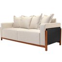 Ver imagem 2 de Sofá 03 Lugares para Sala de Estar 178 cm Khali B04 Linho Cru Couríssimo Preto - Lyam Lyam Decor