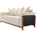 Ver imagem 6 de Sofá 03 Lugares para Sala de Estar 178 cm Khali B04 Linho Cru Couríssimo Preto - Lyam Lyam Decor