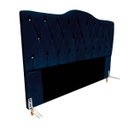 Ver imagem 2 de Cabeceira Cama Box de Casal Quarto Estofada Barcelona 140cm:suede Azul Marinho