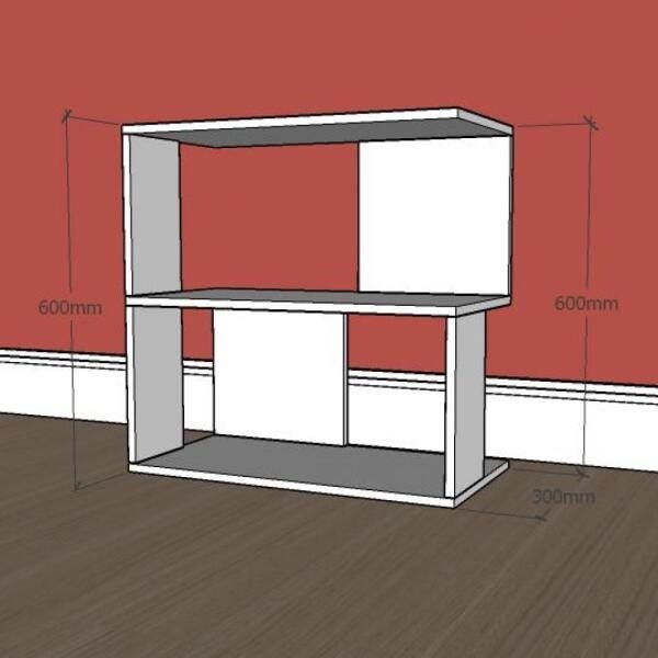 kit com 2 Mesa de cabeceira formato S slim em mdf Cinza - 2