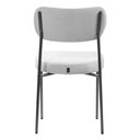 Ver imagem 5 de Cadeira Jantar Estofada Pé Metal Preto Kit 4 Lavy Boucle Cinza S08 - Mpozenato