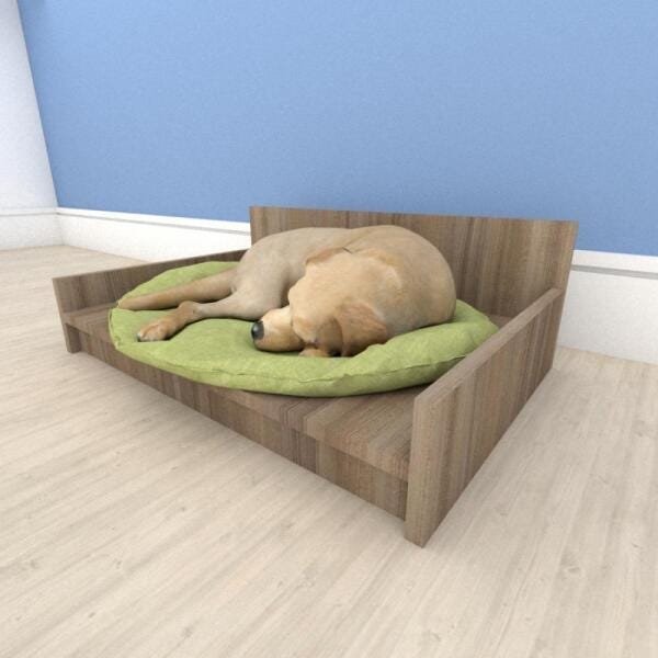 Mesa de cabeceira bercinho para cachorro em mdf Amadeirado - 1
