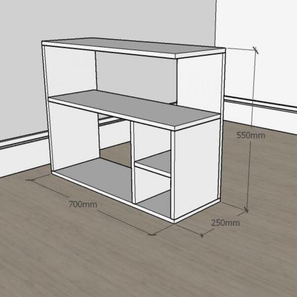 kit com 2 Mesa de cabeceira formato simples em mdf Cinza - 2