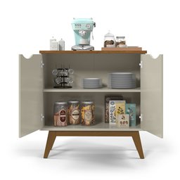 Aparador Buffet Prism 2 Portas, Off White com Camarú - Patrimar - 2