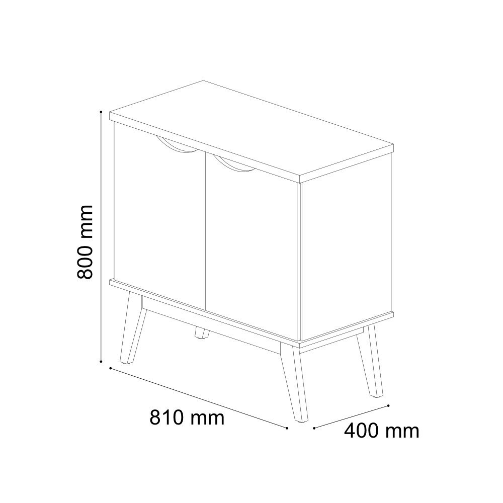 Aparador Buffet Prism 2 Portas, Off White com Camarú - Patrimar - 4