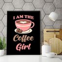 Ver imagem 2 de Quadro Cozinha Café - Coffee Girl 45x34cm - com Vidro:madeira Branca