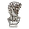 Escultura Busto Davi Decorativa de Ceramica Prateada - 1