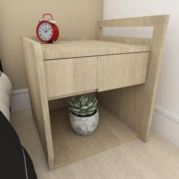 Mesa de cabeceira moderna amadeirado claro - 1