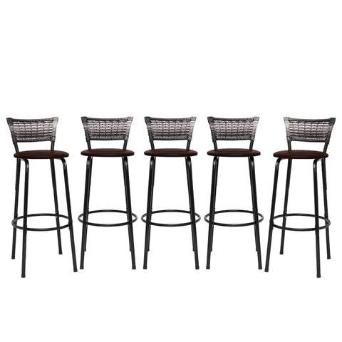 Kit 5 Banquetas Alta para Cozinha Junco Degradê Bancada Bistrô Balcão Ilhas Área Gourmet Piscina