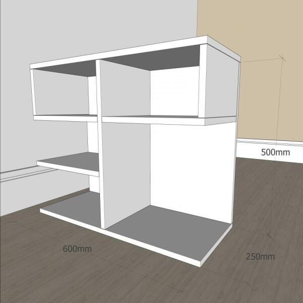 Mesa Lateral para sofá simples em mdf Cinza - 2