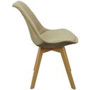 Ver imagem 4 de Kit 6 Cadeiras Charles Eames Leda Veludo Luisa Saarinen Estofada Base Madeira - Bege