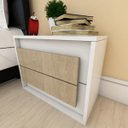 Ver imagem 1 de Mesa de cabeceira moderna amadeirado claro com branco
