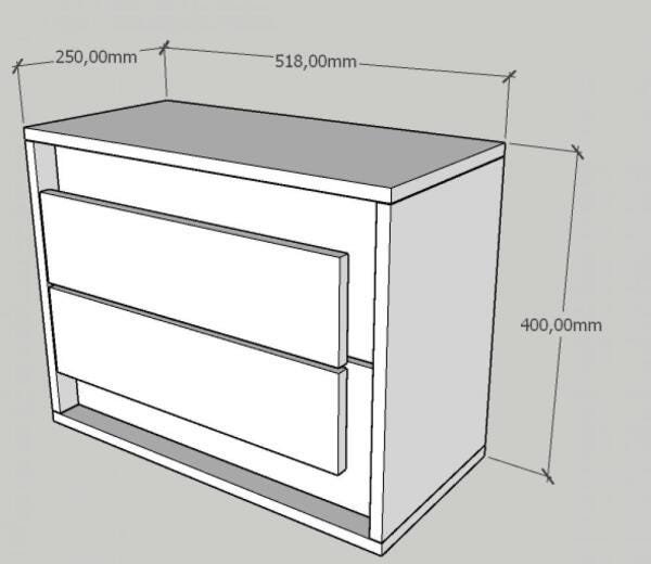 Mesa de cabeceira moderna amadeirado claro com branco - 2