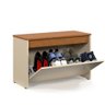 Sapateira Charme com Porta Basculante para Hall de Entrada ou Quarto - Off White com Freijó - 5