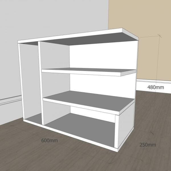 Mesa de Cabeceira slim em mdf Cinza - 2