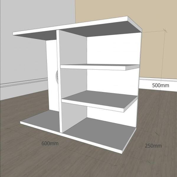 Mesa de Cabeceira slim em mdf Cinza - 2