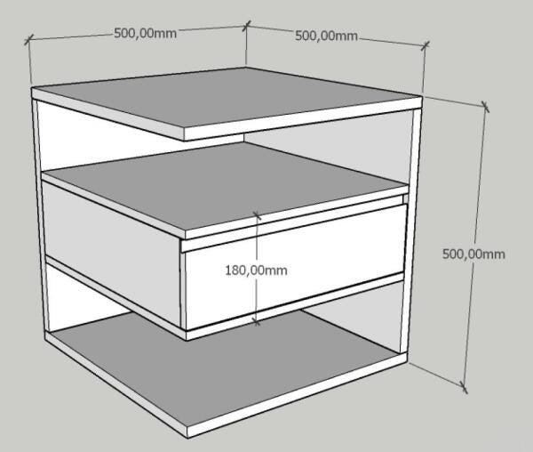Mesa de cabeceira moderna rustico com cinza - 2