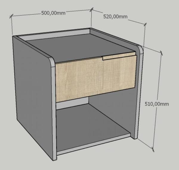 Mesa de cabeceira moderna rustico com cinza - 2