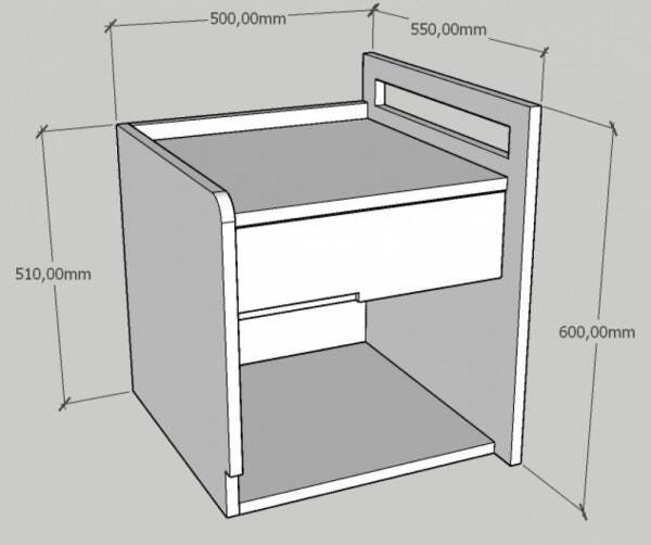 Mesa de cabeceira moderna rustico com branco - 2