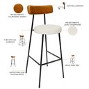 Ver imagem 4 de Kit 06 Banquetas Alta Cozinha Sala Jantar Milão L02 Couríssimo Whisky Linho Champagne - Lyam Decor