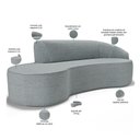 Ver imagem 5 de Sofá 3 Lugares Curvo Living Firenze Direito D02 Linho Cinza 180cm D-474 - Lyam
