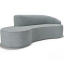 Ver imagem 1 de Sofá 3 Lugares Curvo Living Firenze Direito D02 Linho Cinza 180cm D-474 - Lyam
