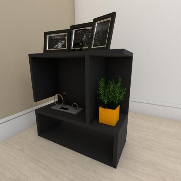 Estante para livros simples em mdf Preto - 1