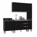 Ver imagem 2 de Kit Cozinha Milão 6 Portas com Paneleiro e Balcão Cooktop Preto
