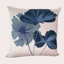 Ver imagem 1 de Capa de Almofada Linho Bordada Floral Azul 50cm