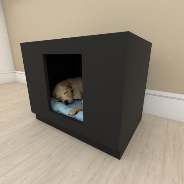 Mesa de cabeceira bercinho casinha para cachorro em mdf Preto - 1