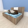 Mesa de cabeceira bercinho para Gato em mdf Amadeirado - 1
