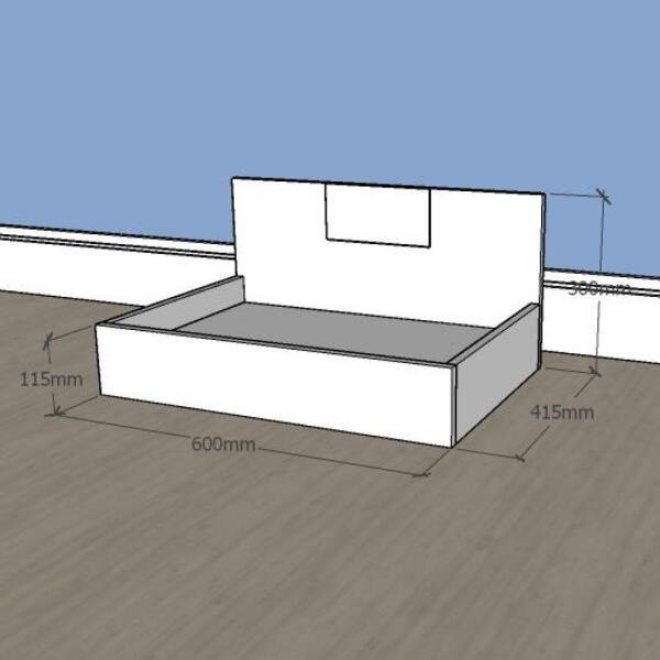 Mesa de cabeceira bercinho para Gato em mdf Amadeirado - 2
