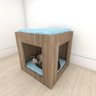 Mesa de cabeceira bercinho para Gato em mdf Amadeirado - 1