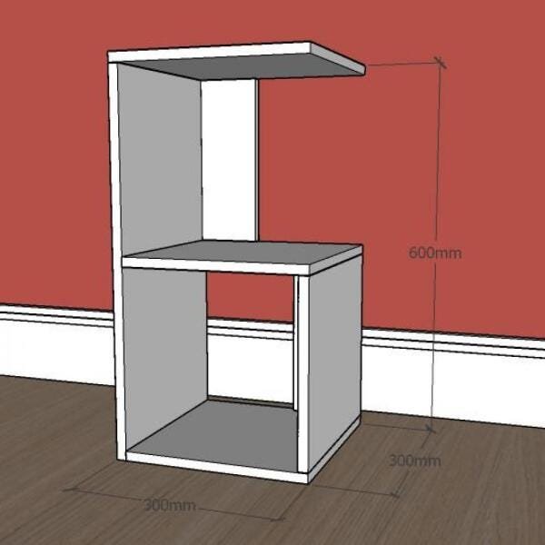 kit com 2 Mesa de cabeceira formato S simples em mdf Amadeirado - 2