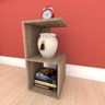 kit com 2 Mesa de cabeceira formato S simples em mdf Amadeirado - 1