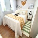 Ver imagem 3 de Tapete Passadeira Boho Listrado 45x140cm Natural/Verde - Antiderrapante FASTLAR