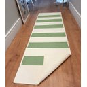 Ver imagem 2 de Tapete Passadeira Boho Listrado 45x140cm Natural/Verde - Antiderrapante FASTLAR