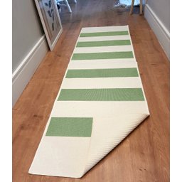 Tapete Passadeira Boho Listrado 45x140cm Natural/Verde - Antiderrapante FASTLAR - 2