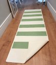 Ver imagem 2 de Tapete Passadeira Boho Listrado 45x140cm Natural/Verde - Antiderrapante FASTLAR