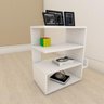 Mesa Lateral para sofá minimalista com nicho em mdf Branco - 1