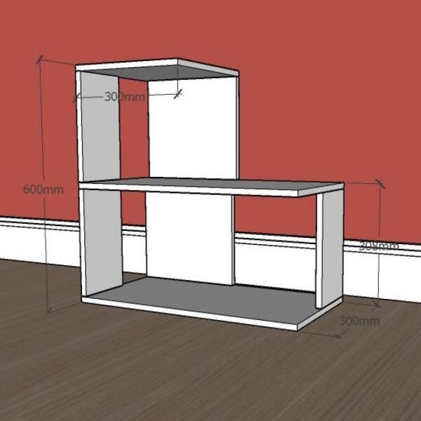kit com 2 Mesa de cabeceira formato S simples em mdf Preto - 2