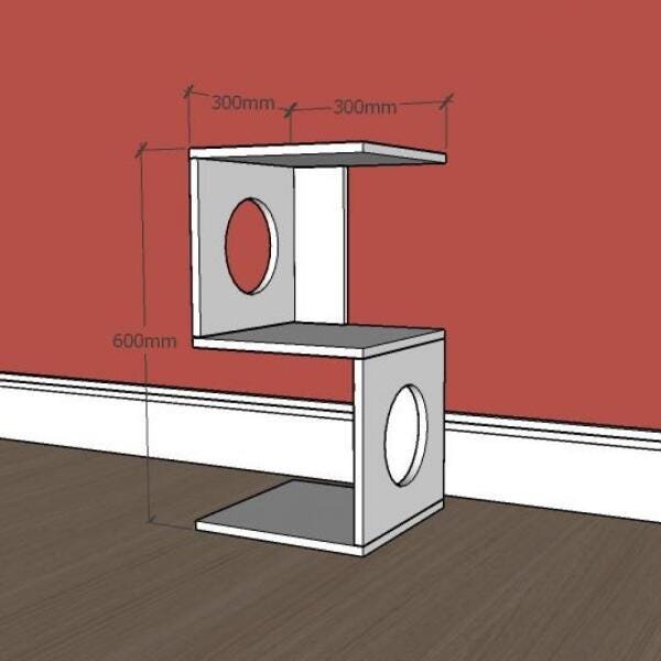 kit com 2 Mesa de cabeceira formato S simples em mdf Preto - 2