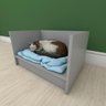 Mesa de cabeceira bercinho para Gato em mdf Cinza - 1